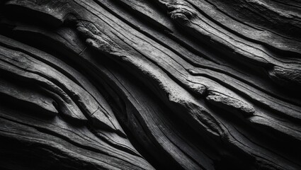Poster - Natural background featuring black and white abstract wood grain texture