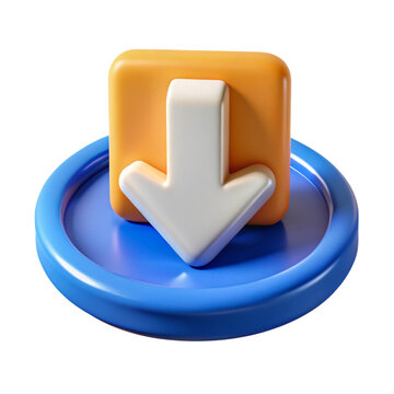 A sleek 3D download icon symbolizing efficient data transfer and easy access capturing a sense of modern digital