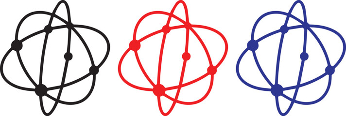 Poster - abstract molecule, abstract atom, atomic symbol, scientific symbol, geometric shapes,line auto vector graphics