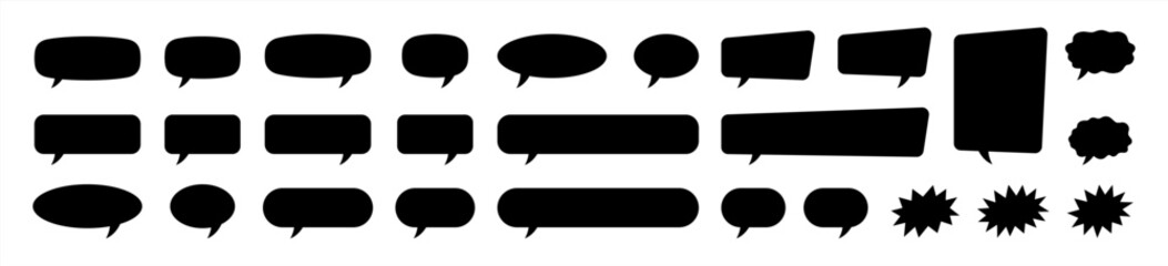 Poster - Black speech bubble collection. Set of speech bubble. Speech bubble comic, vector 10 eps.