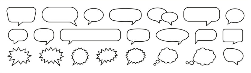 Poster - Speech Bubble set. Talk bubble. Cloud speech bubbles collection. Vector 10 eps.