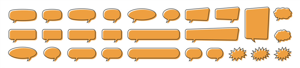 Poster - Speech Bubble collection. Talk bubbles with editable stroke and fill, Cloud speech bubbles set. Vector 10 eps.