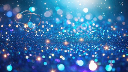 Poster - Modern design with a backdrop of bokeh glitters, featuring abstract circles and shimmering decoration.