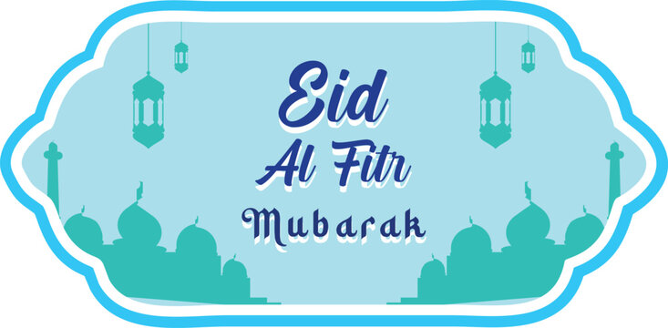  vector illustration of greeting templates for Eid al-Fitr and Eid al-Adha