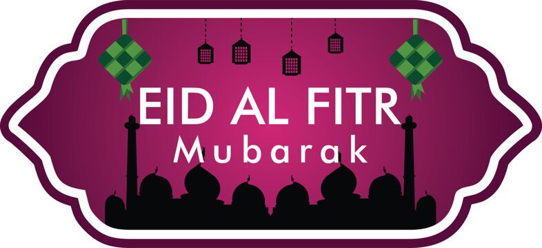  vector illustration of greeting templates for Eid al-Fitr and Eid al-Adha