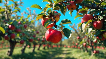 Poster - Apples on the tree are ripe and ready to be picked.