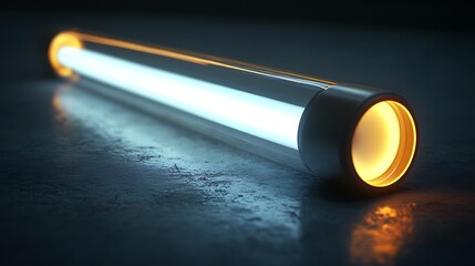 Aufkleber - Luminous tube casting spectral light on textured surfaces, creating depth