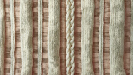Poster - Fabric texture of large knitting in sweater or scarf