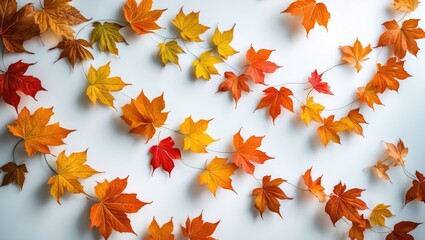 Aufkleber - Many autumn leaves swirling in the brisk wind on the background