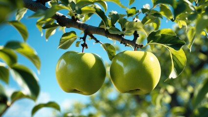 Aufkleber - Two apples on a tree, type Apple