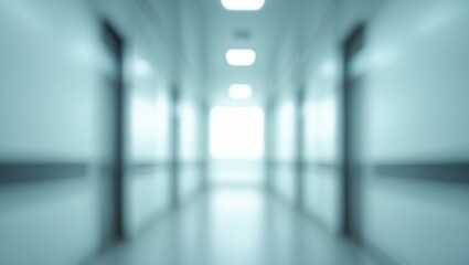 Poster - Bright and clean hospital corridor with abstract blur and luxurious atmosphere