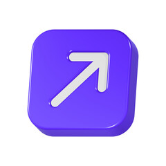 Fototapete - arrow up button symbol 3d rendering