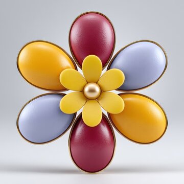 Colorful Egg Flower Design with Gold Accents