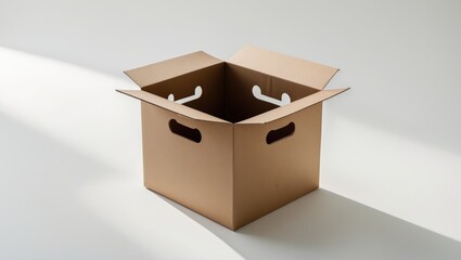 Aufkleber - Brown paper box packaging on a white backdrop