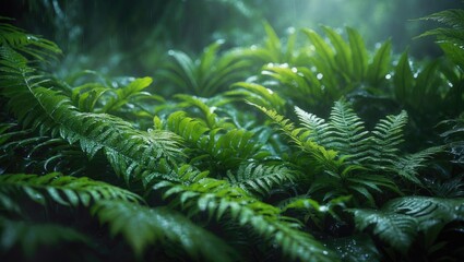 Poster - Lush fern leaves in an organic backdrop.