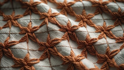 Poster - A beautiful woven fabric showcasing a checkered pattern