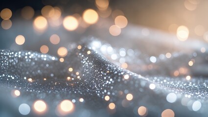 Poster - Glamorous silver and glittering lights with defocused festive background for Navidad