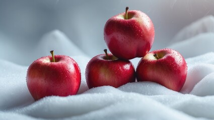 Poster - Stack of apples separated on a white backdrop
