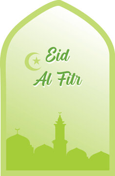  vector illustration of greeting templates for Eid al-Fitr and Eid al-Adha