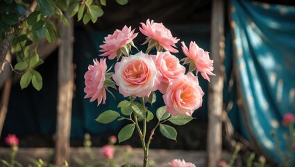 bright pink petals bloom on the tree branch, showcasing natural floral beauty