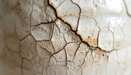 Poster - Cracked ceramic surface detail studio photography close-up textured environment artistic concept