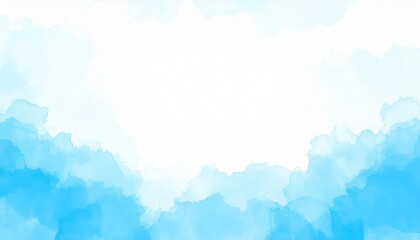 Poster - Serene blue clouds over expanse abstract art tranquil atmosphere soft color palette