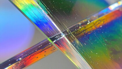 Poster - Colorful light refraction and reflection close-up photography studio setting abstract art concept