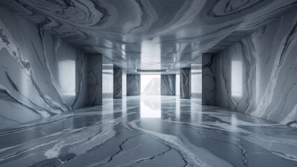 Poster - Abstract grey marble texture from a perspective angle.