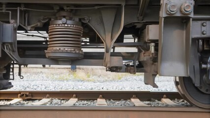 Aufkleber - Train suspension system compressing and rebounding on tracks
