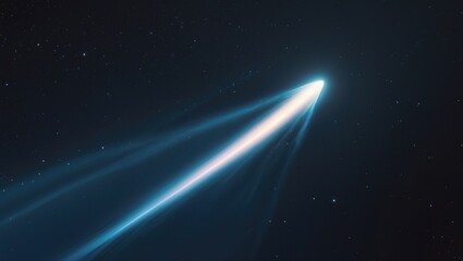 Wall Mural - Comet Falling through Space with a Shiny Tail and Bright Glow