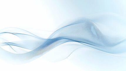 Poster - Subtle cyan waves with transparent effects across a bright white backdrop
