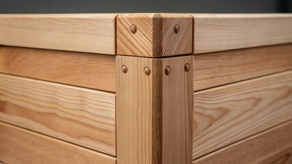 Poster - Wooden box corner detail showing joinery and rivets