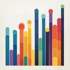 Poster - Colorful Abstract Graph Design with Vivid Shapes and Lines