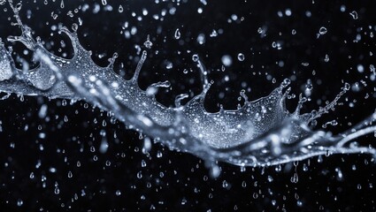 Poster - Abstract droplets of Rain and white specks on a dark backdrop
