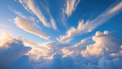 Wall Mural - Image of the sky featuring clouds.