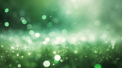 Poster - Nature-inspired glitter and bokeh in green hues with soft blur for abstract background