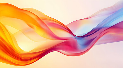 Aufkleber - Fluid Abstract Curves with Vibrant Colors and Soft Light Transitions