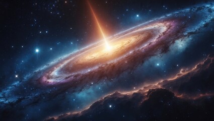 Wall Mural - Radiation emitted by a black hole located at the center of a galaxy.