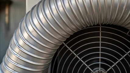 Aufkleber - Ventilation system with flexible duct and fan blades rotating