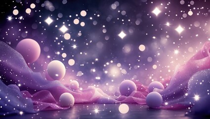 Poster - Elegant blue abstract background with festive bokeh lights and stars