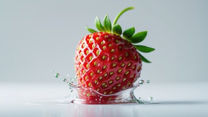 Aufkleber - Strawberry against a white backdrop, isolated.