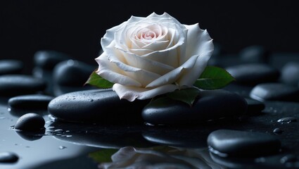 Poster - Close-up of flower on stone
