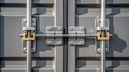 Poster - Secure shipping container latch detail, repeating pattern