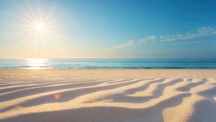 Poster - Tropical beach landscape featuring sunlight, sand, and ocean