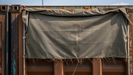 Poster - Cargo container door opening with protective curtain