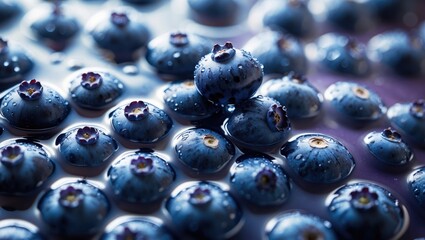Poster - Detailed view of juicy grape bunches with water droplets in a summer-themed setting