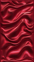 Wall Mural - Red silk fabric waves, elegant texture background, luxury design, fashion textile