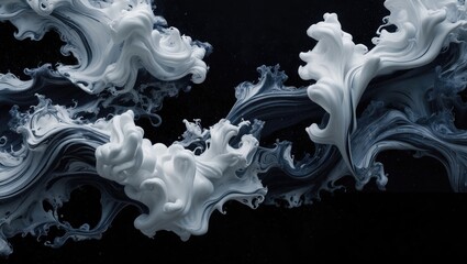 Poster - Ink falling into water captured in motion.