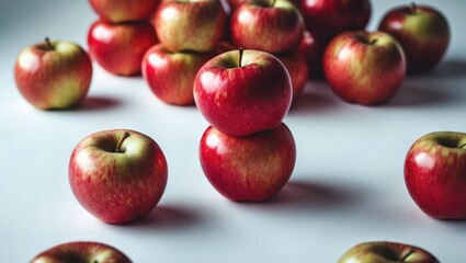 Poster - Fresh Fuji apples isolated against a white backdrop highlighting healthy lifestyle