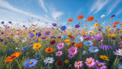 Poster - gorgeous wildflower landscape bursting with color